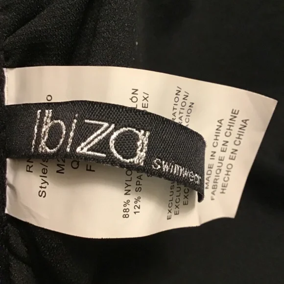 NWT IBIZA swimware black floral Top size 3X - Picture 7 of 8